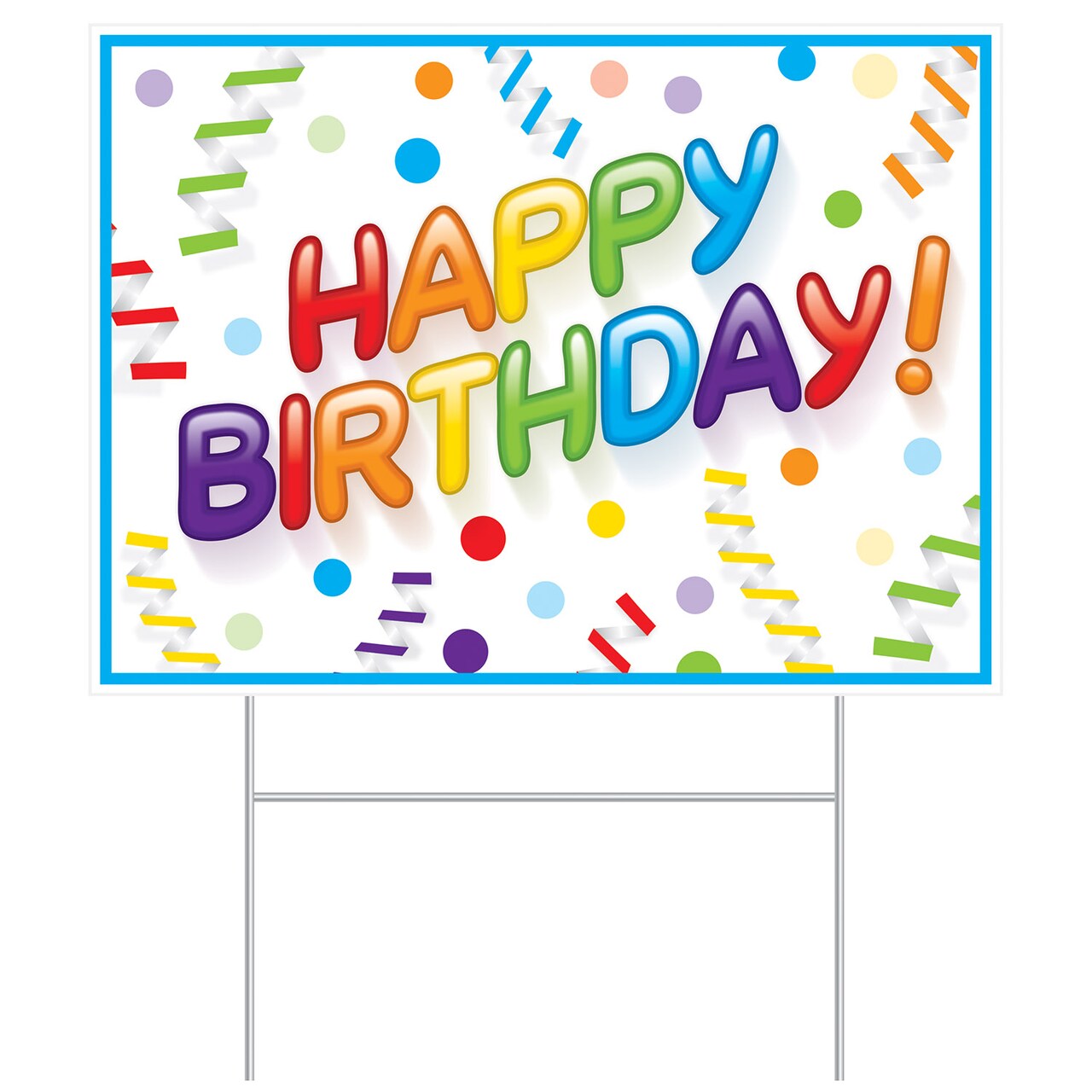 Beistle 11½in. x 15½in. Plastic Happy Birthday! Yard Sign - 6 Pack